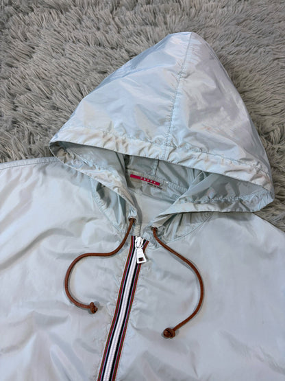 Prada Sport 00’s Ice Blue Contrast Detailed Nylon Windbreaker - M/L | O/S, Ice Blue