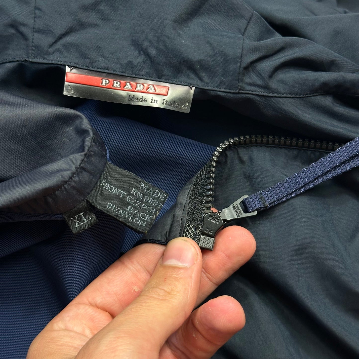 Prada Sport SS00 Gel Seam Nylon Mesh Back Windbreaker - XL (L) | Default Title, Blue