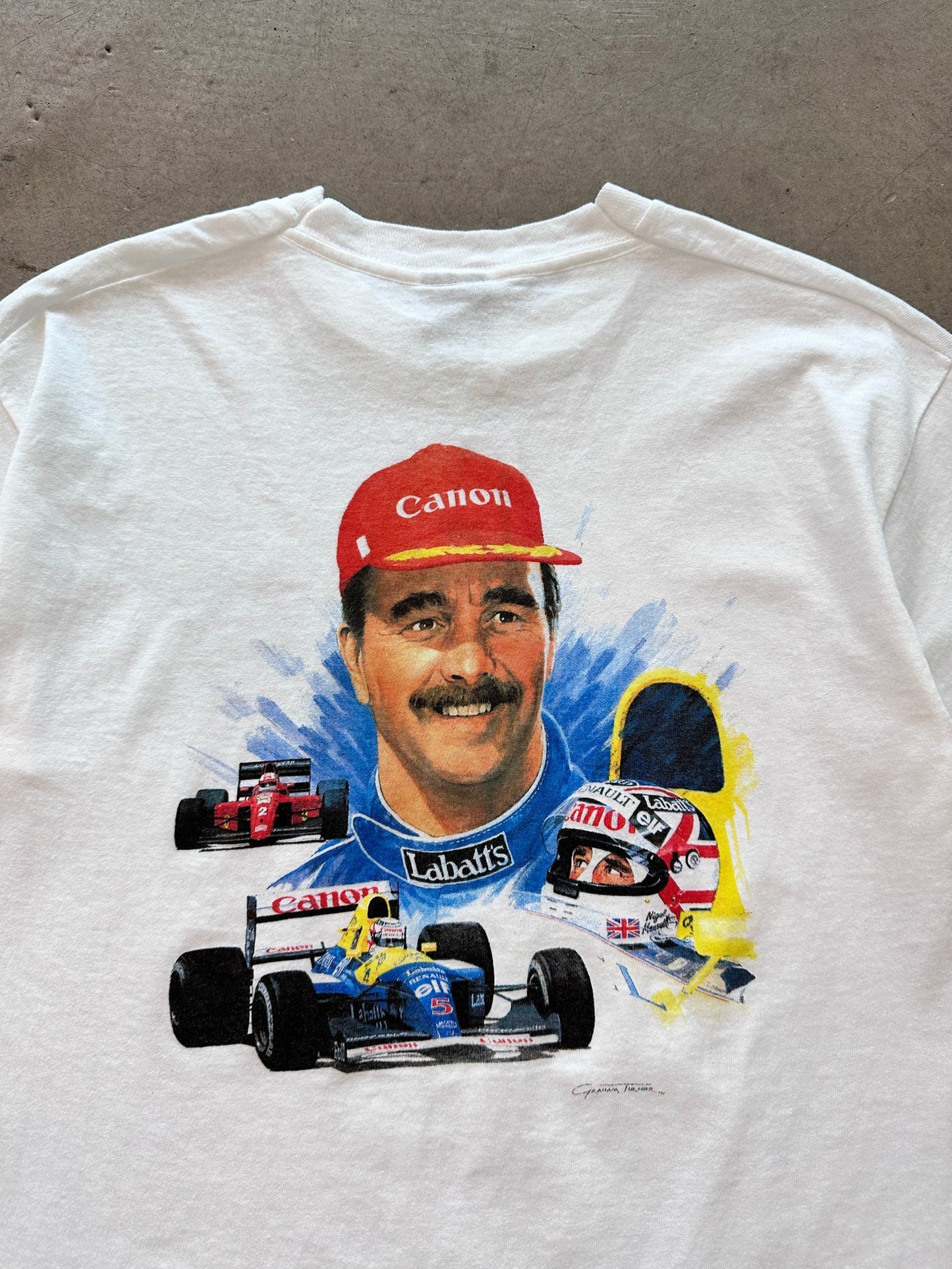 1992 Nigel Mansell Grand Prix T-shirt - M | White, Red