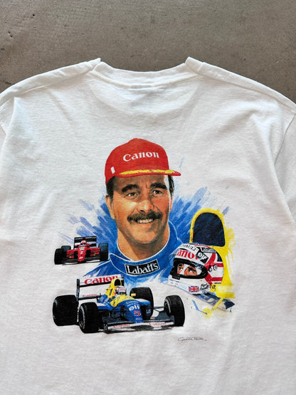 1992 Nigel Mansell Grand Prix T-shirt - M | White, Red
