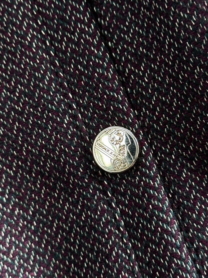 Versace Jeans 2000s Wool Herringbone Bomber Jacket - S/M