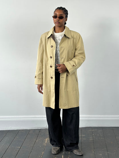Christian Dior Paris 1980s Cotton Belted Trench Coat - M