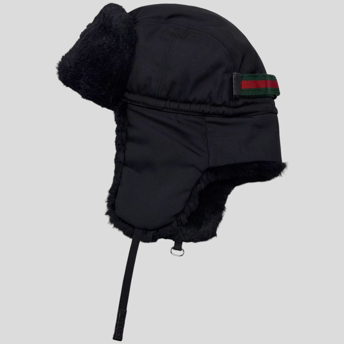 Gucci by Tom Ford 00’s Nylon Canvas Fur Trapper Hat - S | O/S, Black