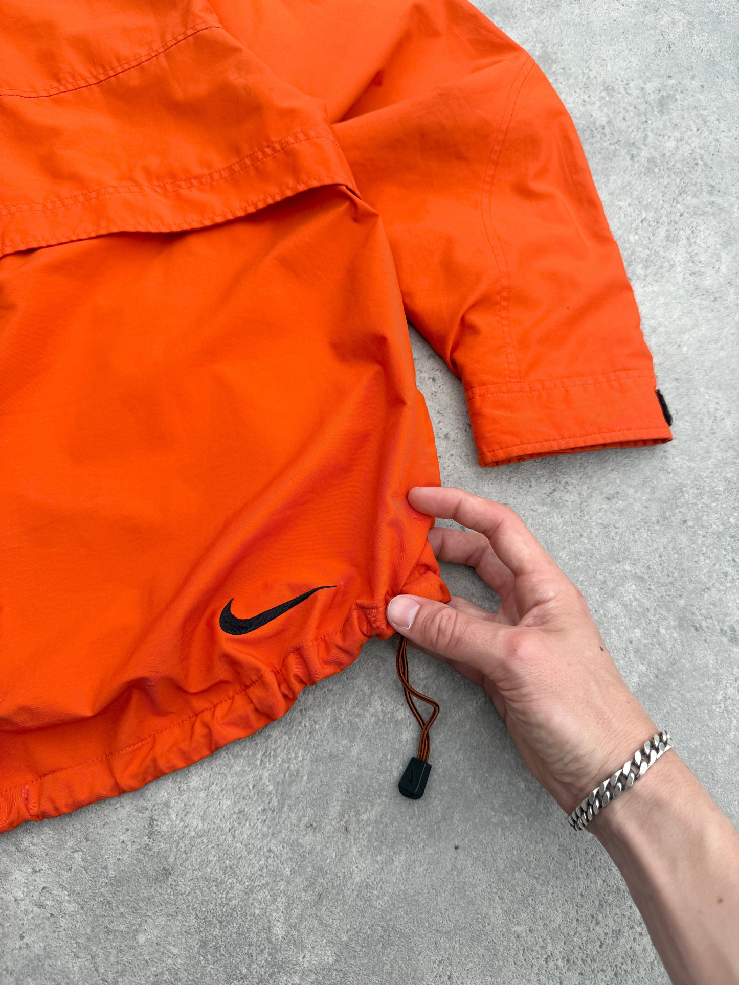 nike acg 1990s lightweight technical waterproof jacket (S) | Small, Orange