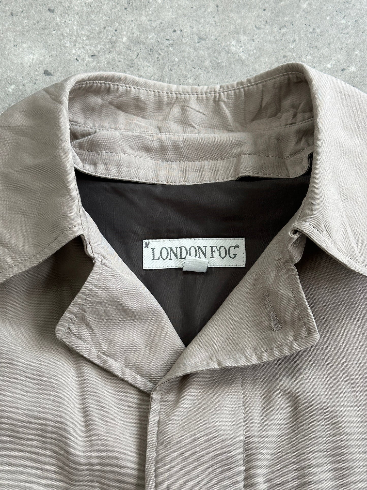 London Fog Cotton Single Breasted Trench Coat - XL