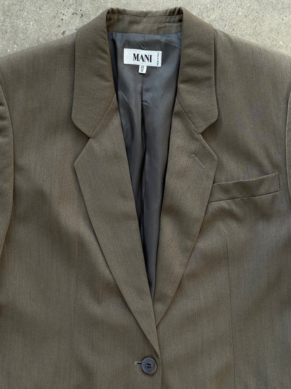 Mani 1990s Wool Single Button Tailored Blazer - S