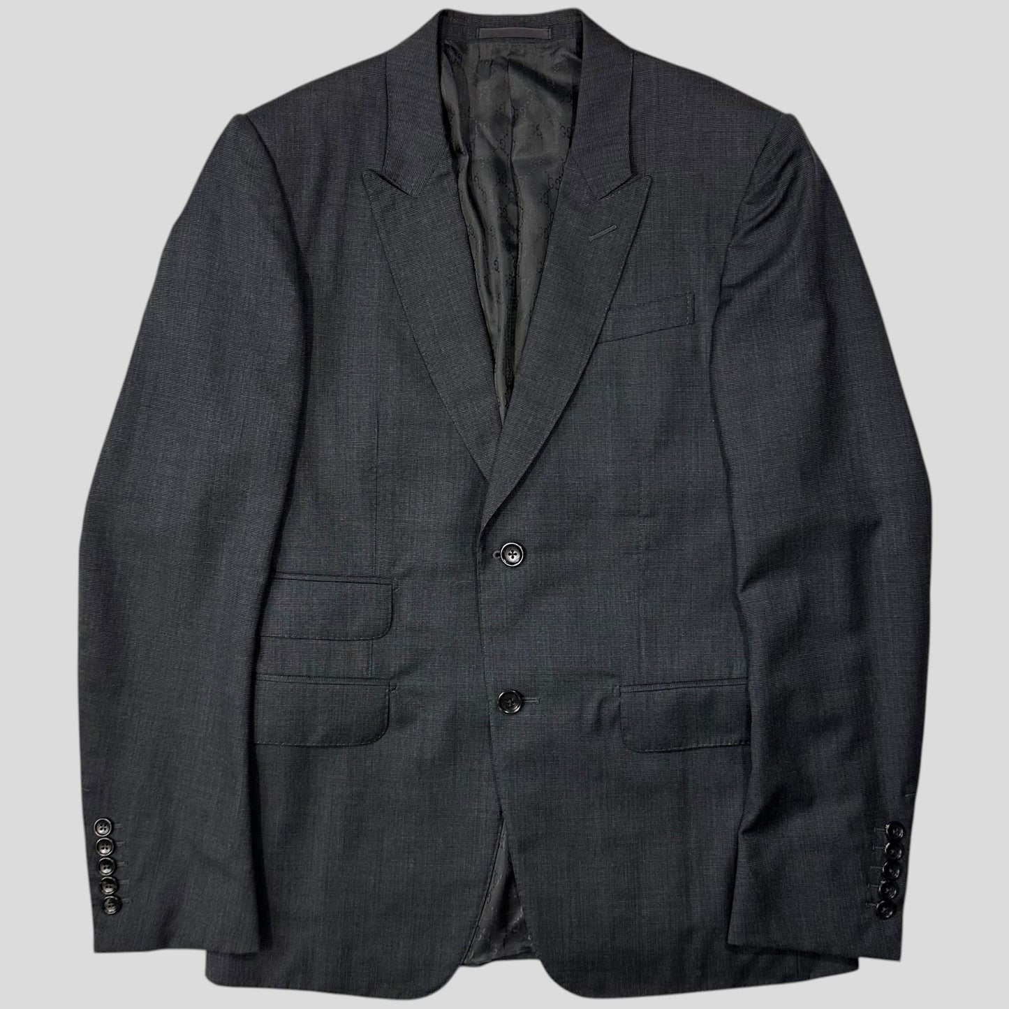 Gucci 00’s Textured Wool Suit Blazer + Trousers - IT46 (S/M) | Default Title, Grey