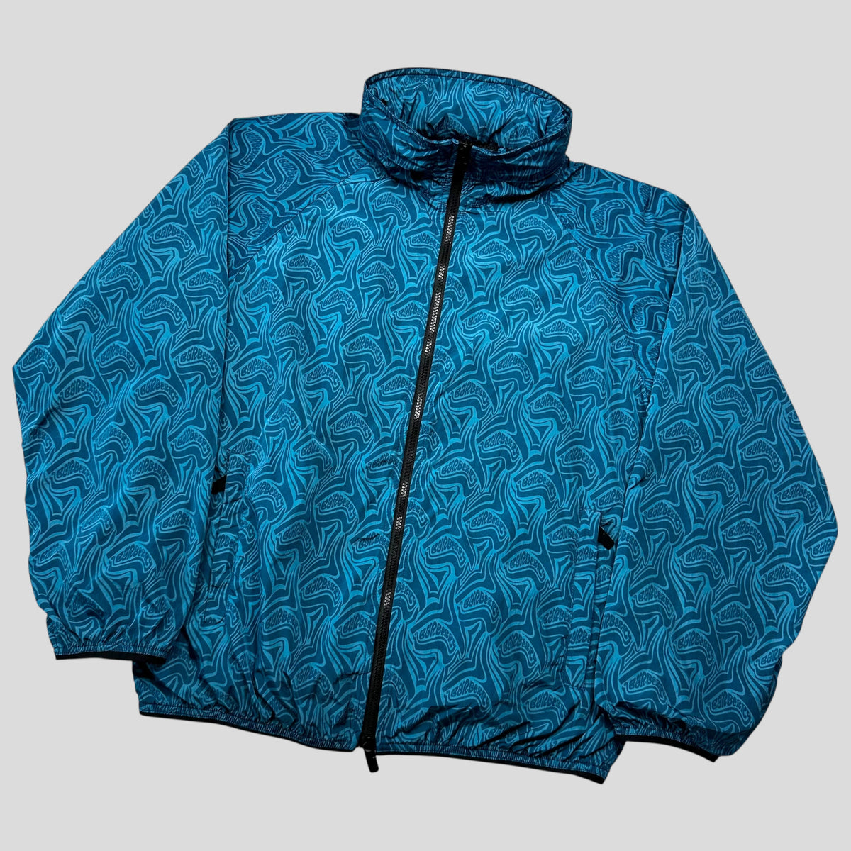 Burberry 2025 Unreleased SAMPLE Wave Print Nylon Logo Jacket - M/L | Medium, Blue