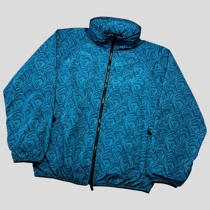 Burberry 2025 Unreleased SAMPLE Wave Print Nylon Logo Jacket - M/L | Medium, Blue