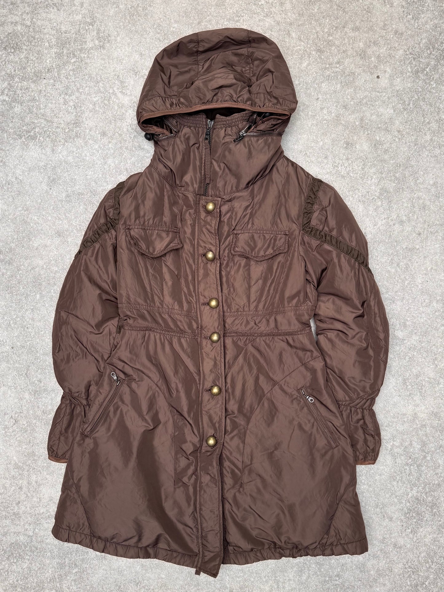 Marithe Francois Girbaud Mid Length Hooded Puffer Jacket