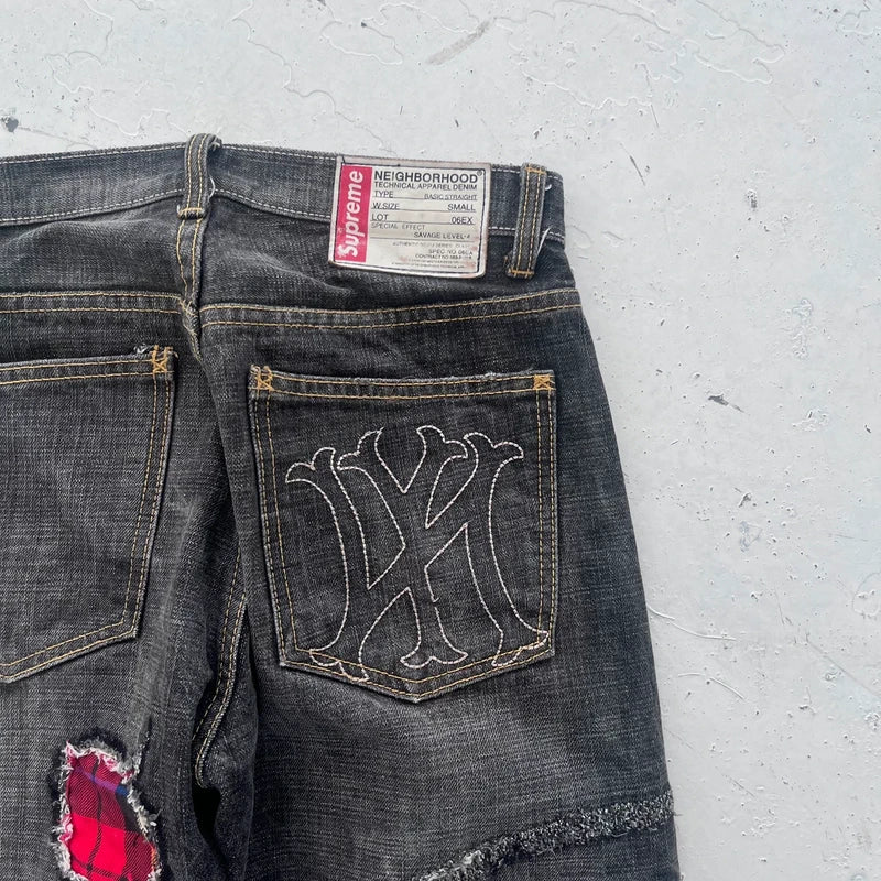 fw2008 supreme x neighborhood jeans | Black, Black