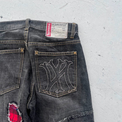 fw2008 supreme x neighborhood jeans | Black, Black