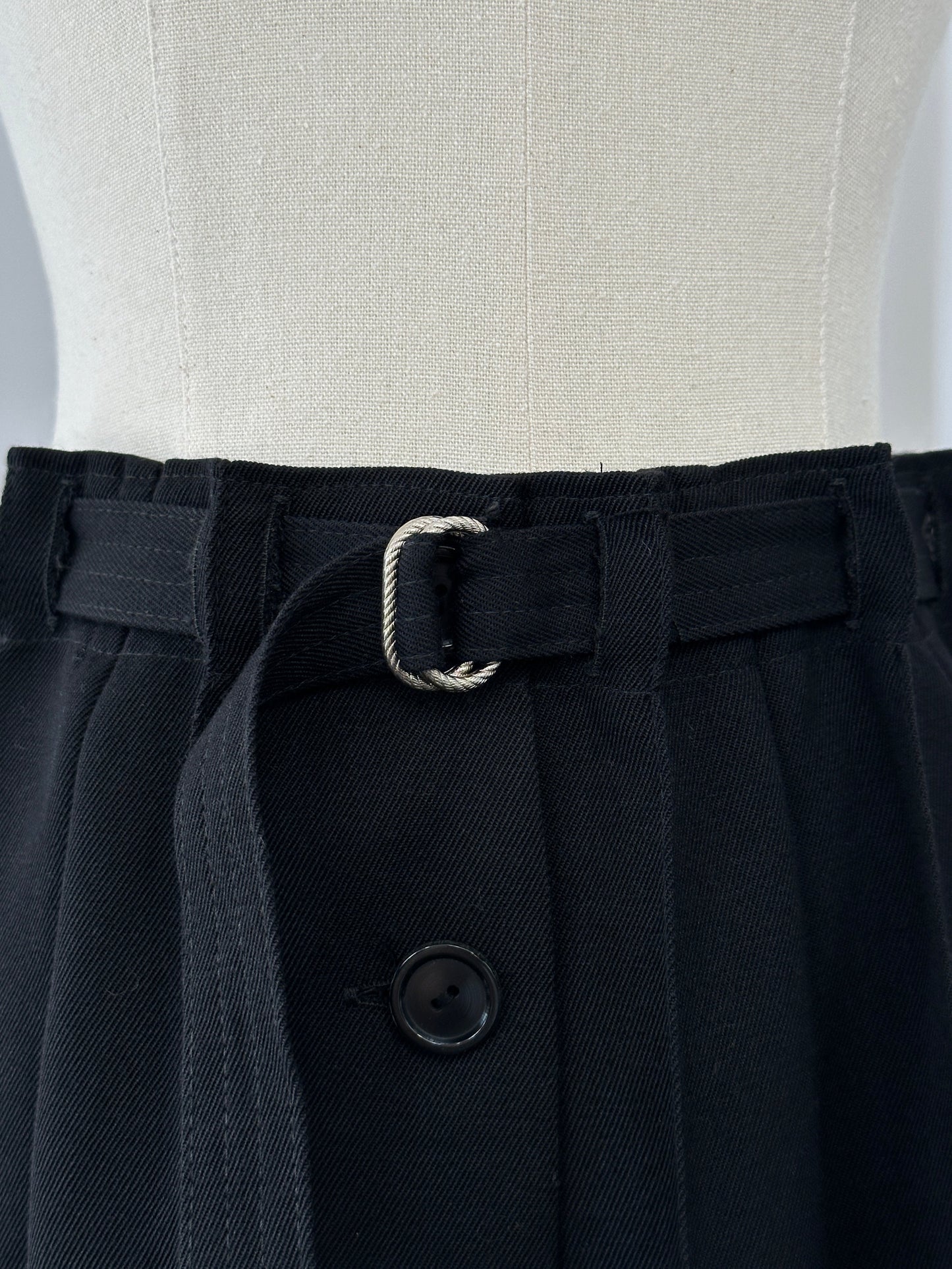 Vintage 1990s Wool Pleated Midi Skirt - W26