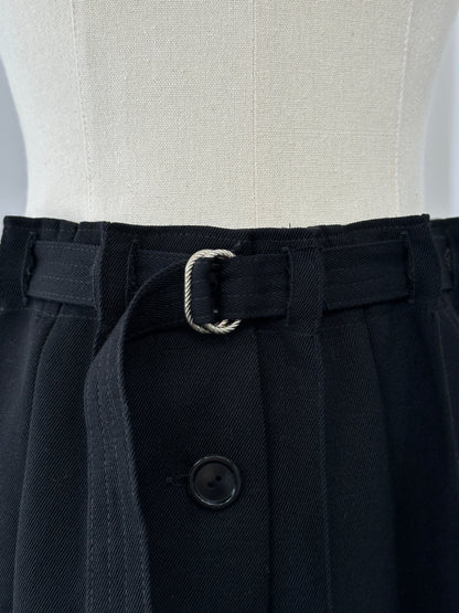 Vintage 1990s Wool Pleated Midi Skirt - W26