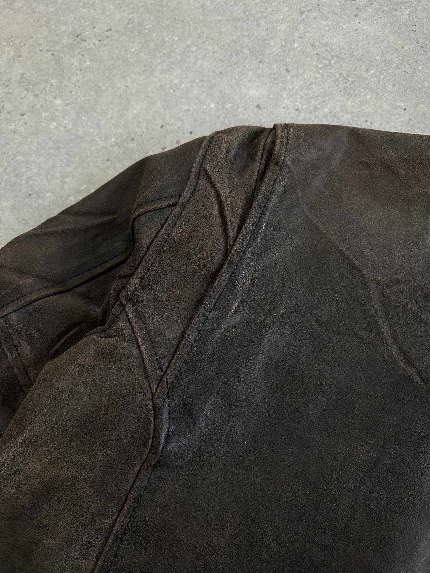 Italian Vintage 1980s Distressed Leather Jacket - XL