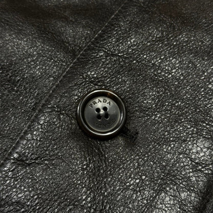 Prada Milano 00’s Leather Sheepskin Fur Full Lined Long Coat - IT50 (L/XL)