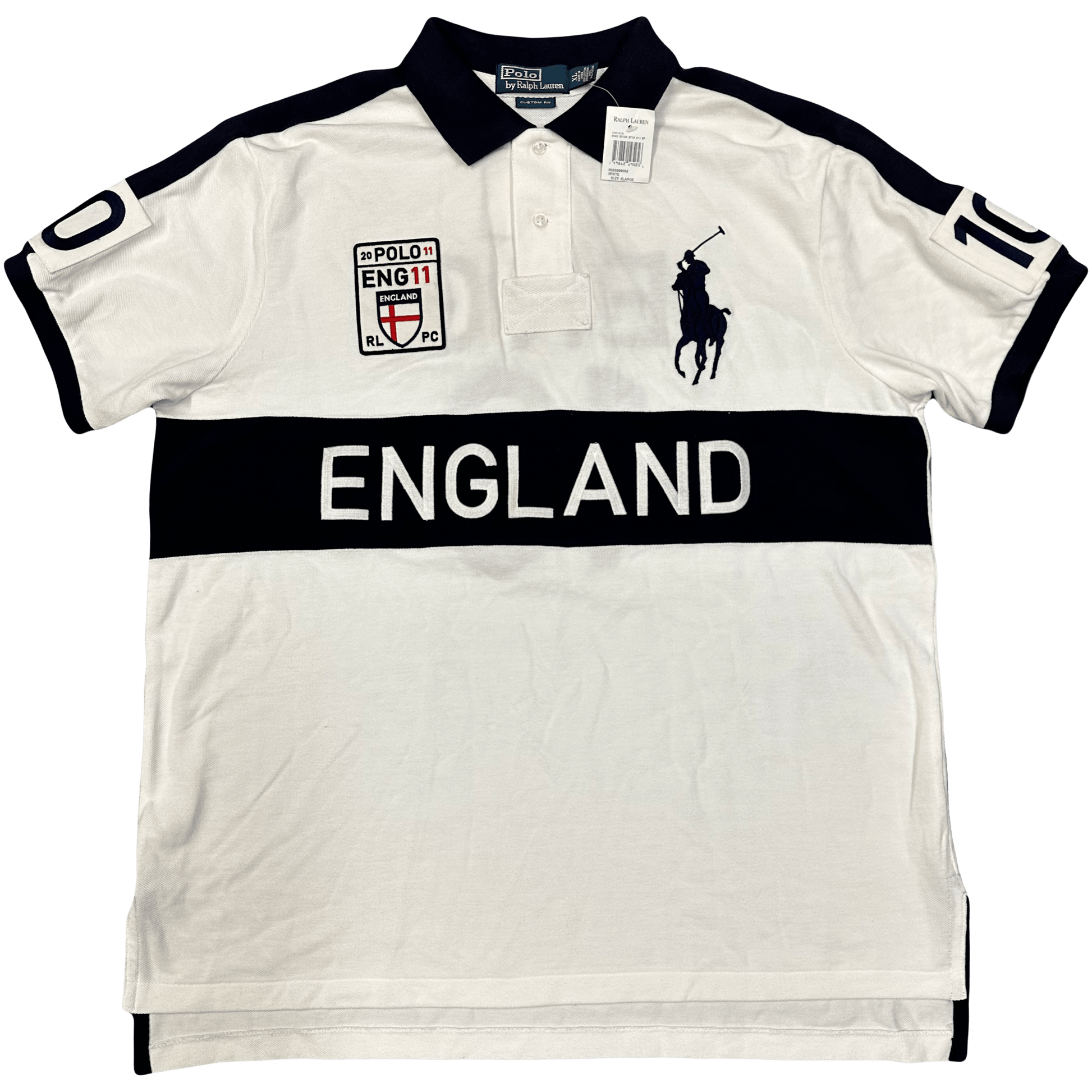 Ralph Lauren Spellout England Polo In White ( XL ) - Known Source