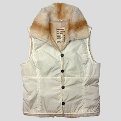 Prada Sport AW04 Goat Fur Nylon Gilet Jacket | Default Title, Red