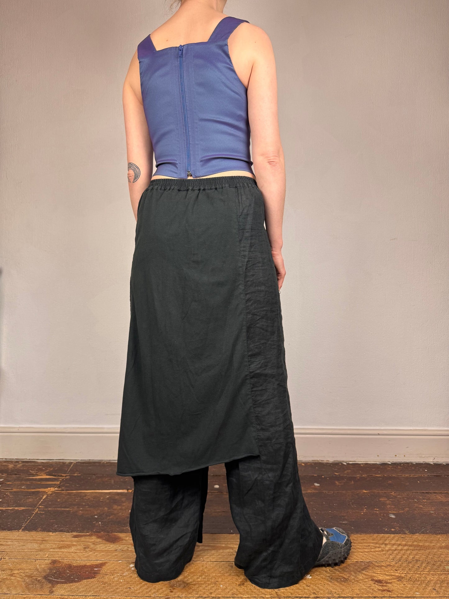 Hebbeding linen trouser skirt | Black, Black