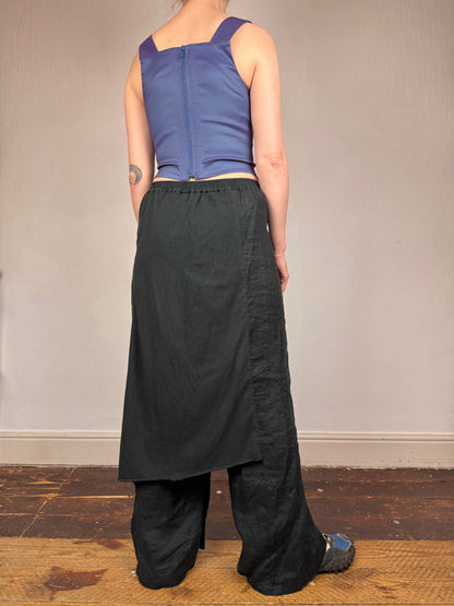 Hebbeding linen trouser skirt | Black, Black