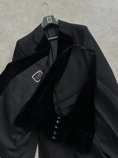 Christian Dior Monsieur 1990s Velvet Tuxedo Three Piece Suit - 44L/W30