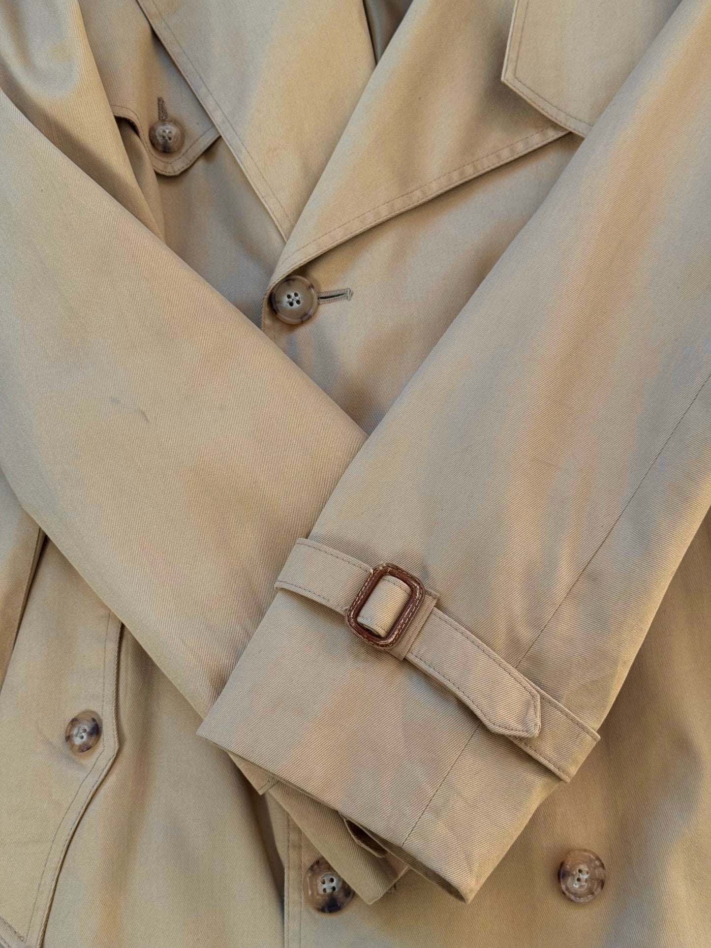 Christian Dior Paris 1980s Cotton Double Breasted Trench Coat - L