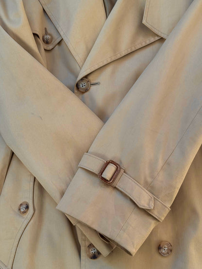 Christian Dior Paris 1980s Cotton Double Breasted Trench Coat - L