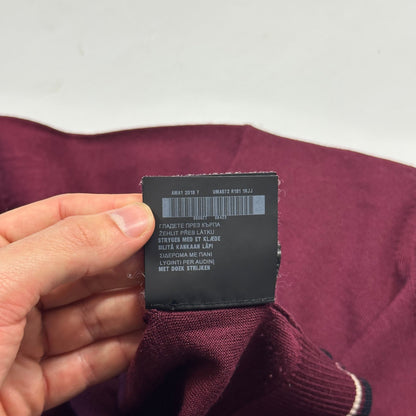 Prada Milano 2018 Wine Ribbed Silk & Wool Knit Sweater - M | Default Title, Burgundy