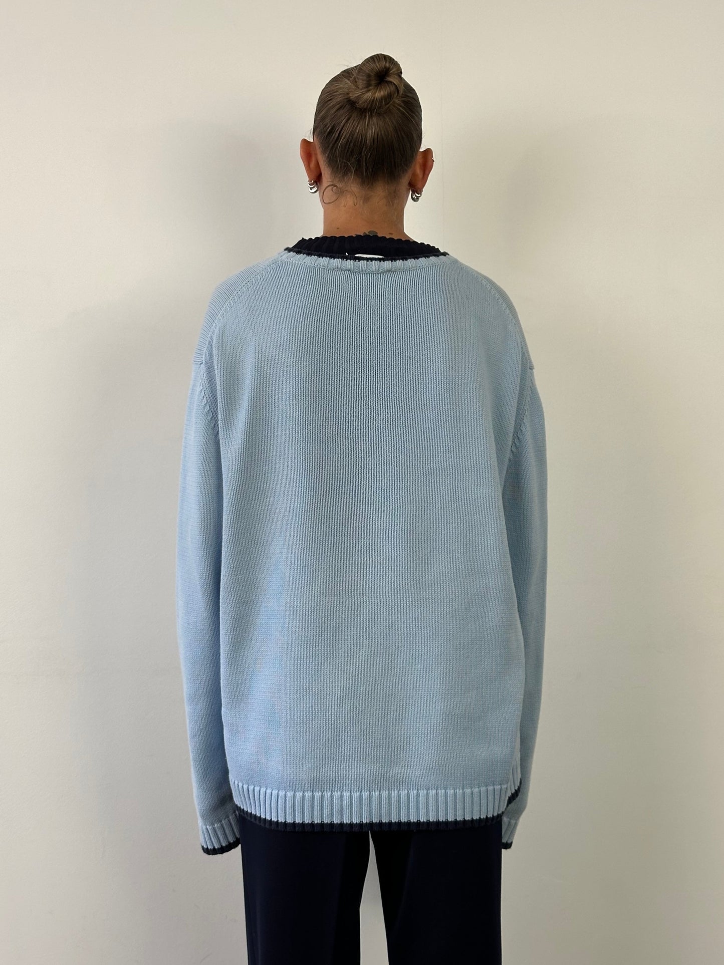 Yves Saint Laurent Pour Homme Pure Cotton Knitted Logo Jumper - XL/XXL