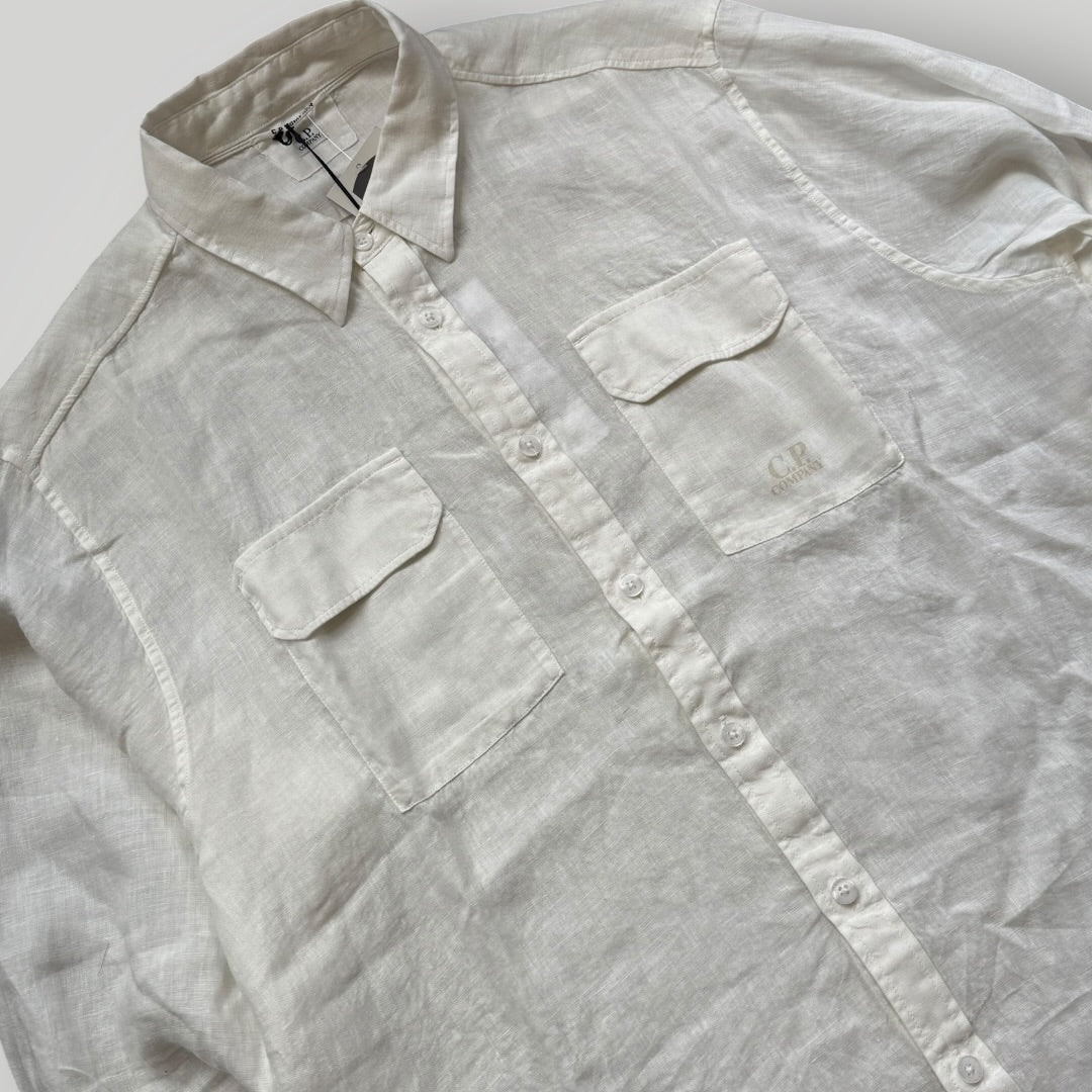 C.P. Company Lino Flax Button down Shirt  XL BNWT | Default Title, White