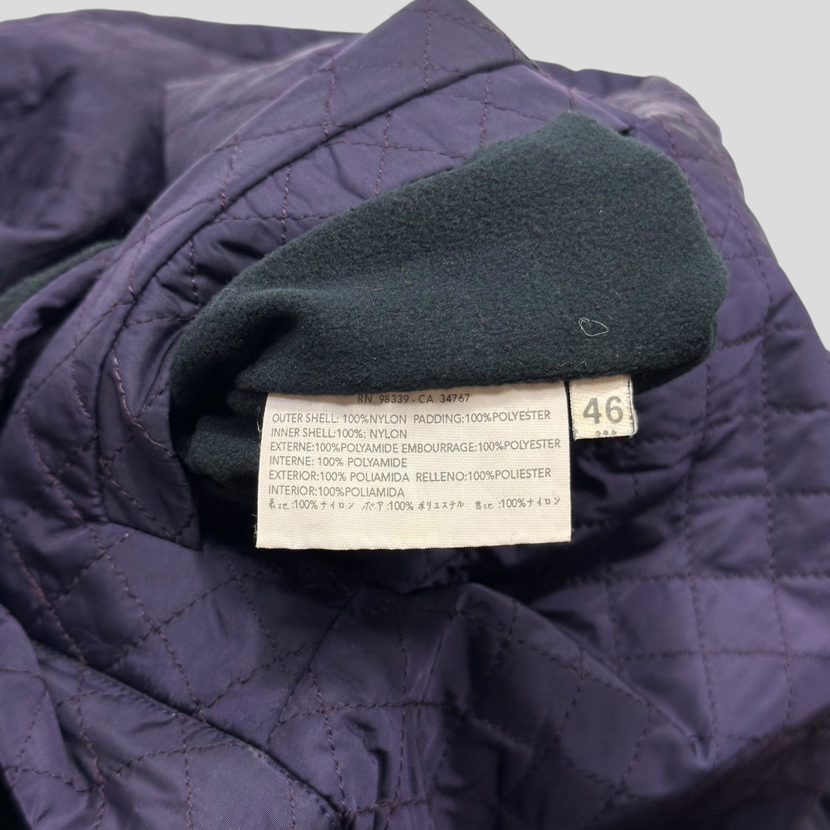 Prada Sport AW00 Reversible Nylon Quilted + Fleece Trousers - IT46 | W31, Purple