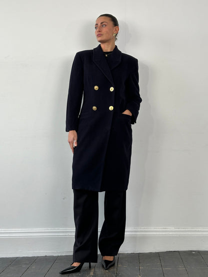 Gianni Versace Versus 1990s Bespoke Button Double Breasted Coat - M