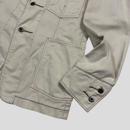 Miu Miu 00’s Contrast Stitch Cotton Cowboy Blazer Jacket - IT50 | Default Title, Multicoloured