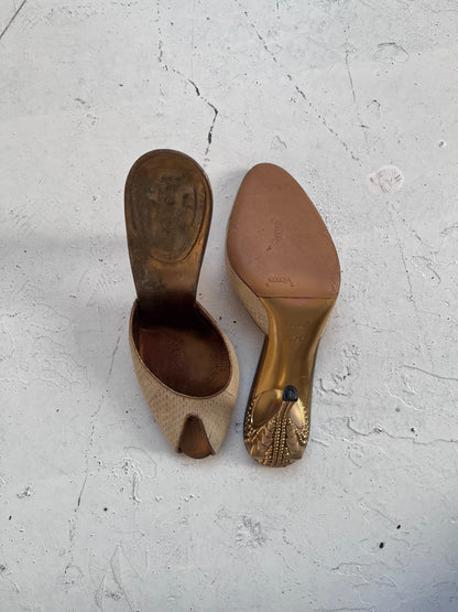 Fw2004 gucci by tom ford heels | GOLD, Gold