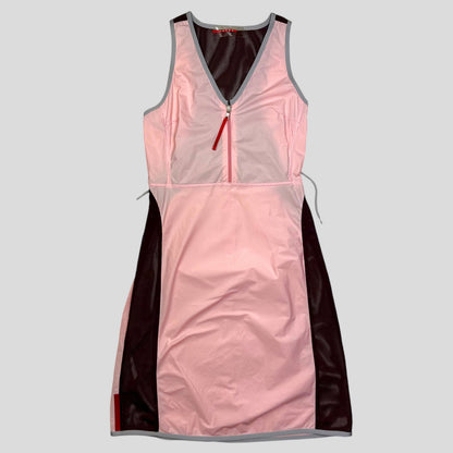 Prada Sport SS00 Nylon Mesh Technical Dress - IT44 | Medium, Pink