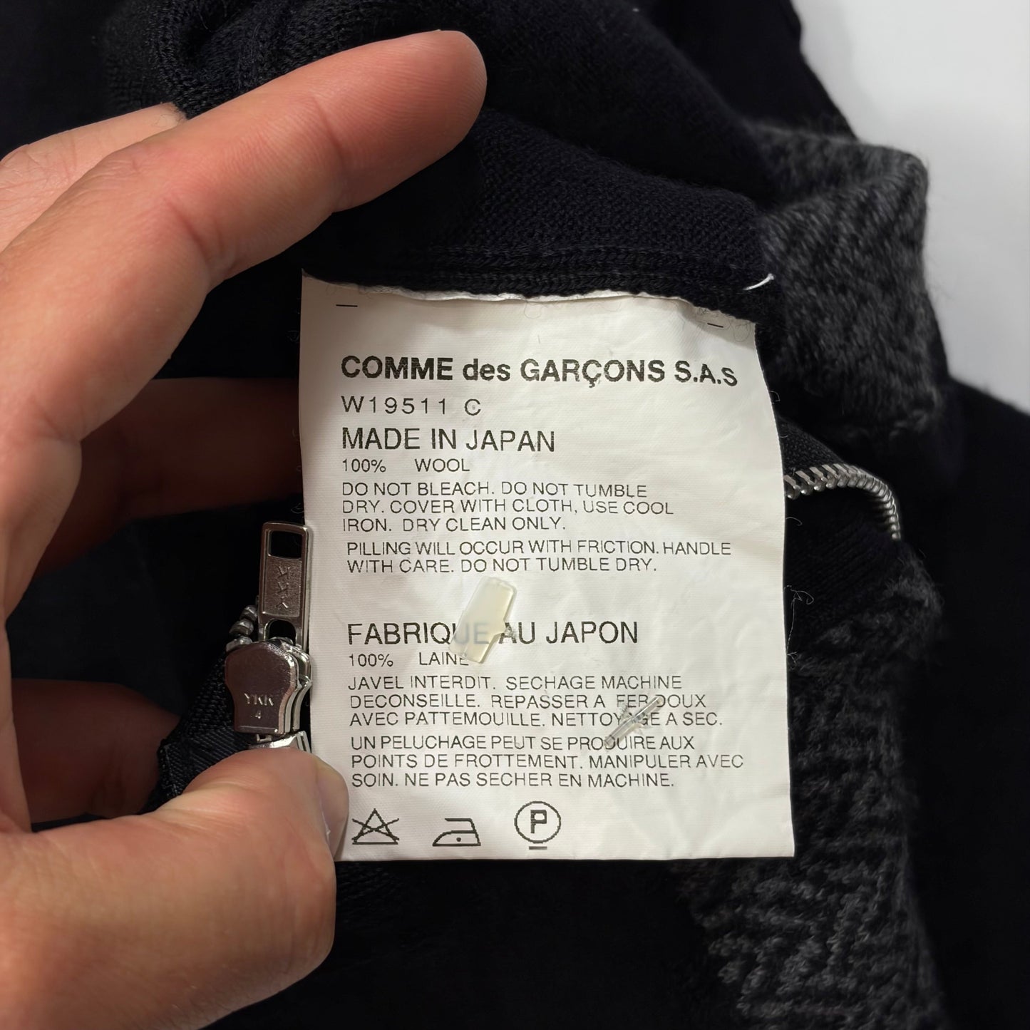Comme Des Garçons SHIRT Wool Panelled Cardigan Jacket - S/M | Default Title, Black