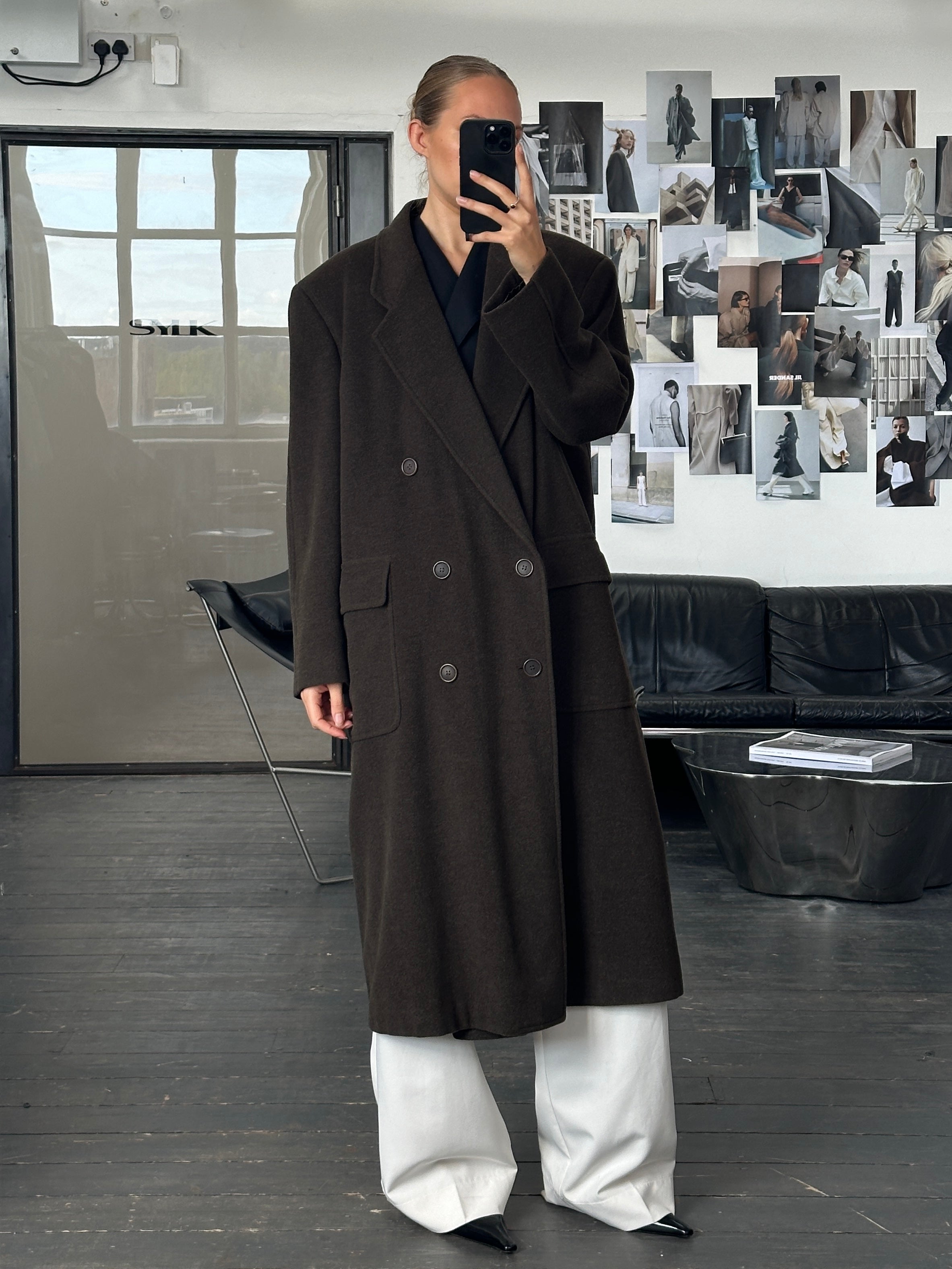 Giorgio Armani Le Collezioni 1990s Pure Wool Double Breasted Coat