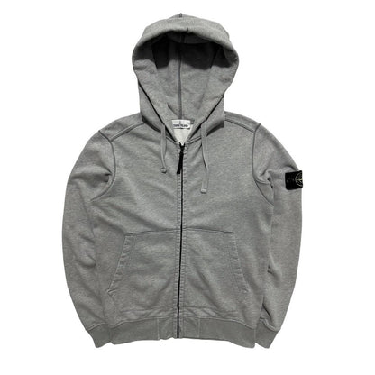 Stone Island Heather Grey Zip Up Hoodie