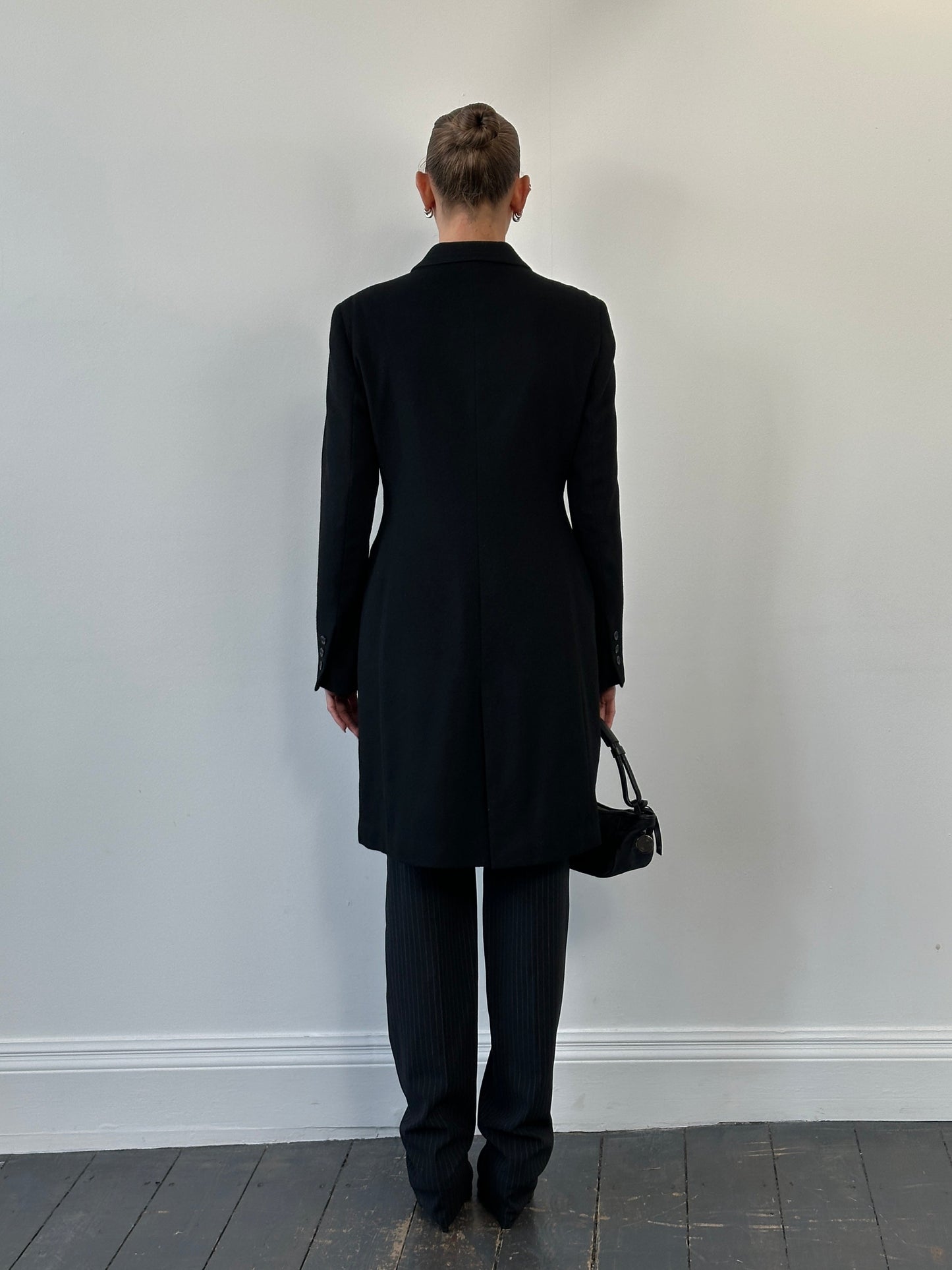 Vintage 1990s Wool Cashmere Single Breasted Coat - M