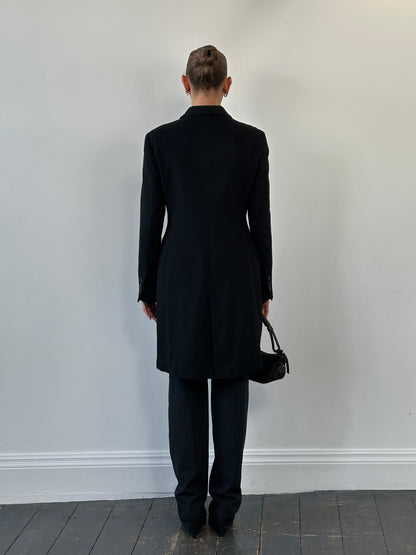 Vintage 1990s Wool Cashmere Single Breasted Coat - M