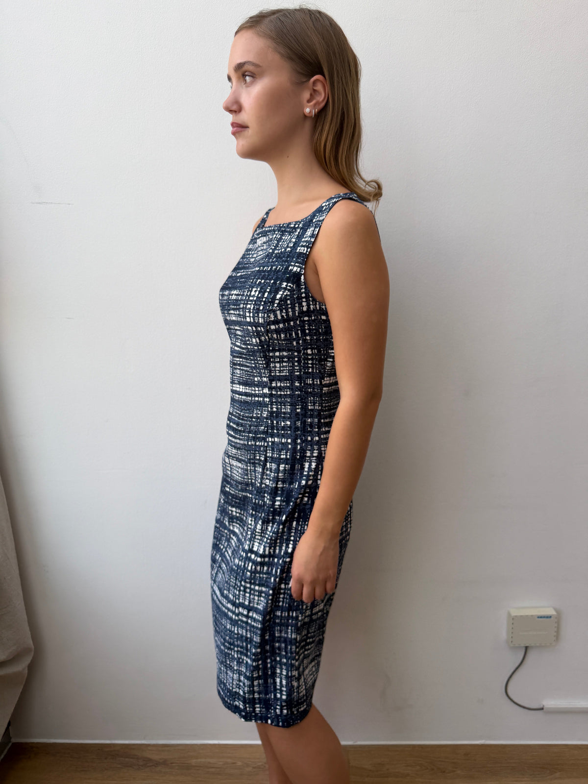 Prada Re-Edition 1996 Graphic Dress | 42, Navy and White