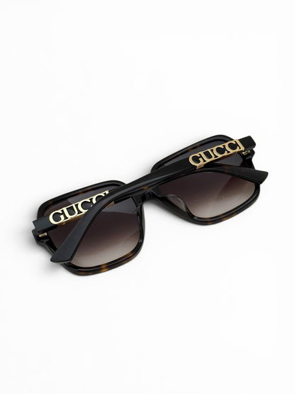 2010s Gucci Spell Out Oversized Sunglasses | O/S, Brown