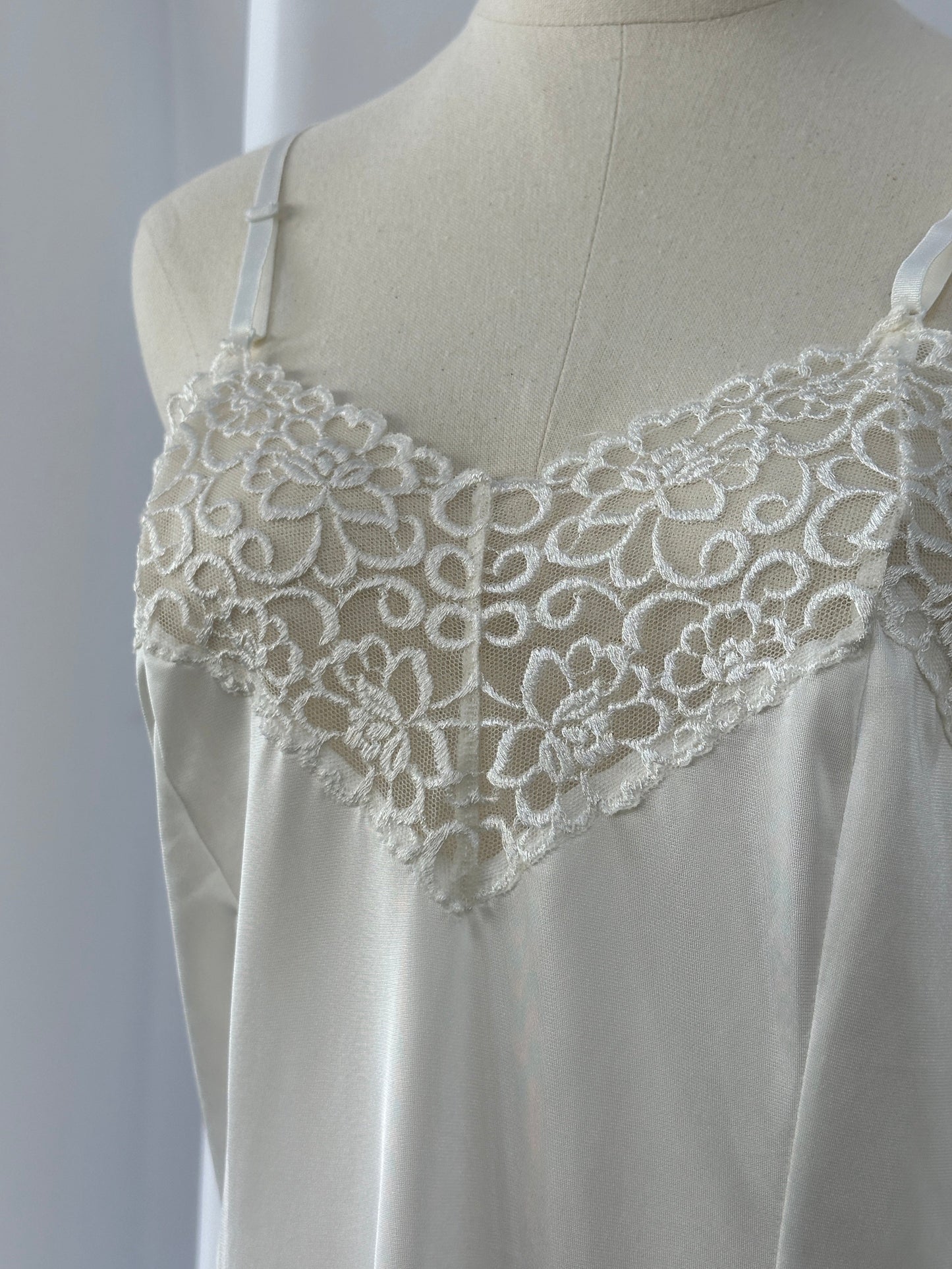 Vintage 1990s Lace Sheer Mini Slip Dress - M