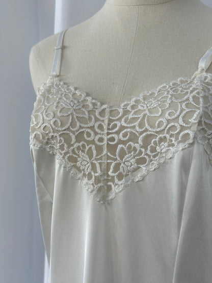 Vintage 1990s Lace Sheer Mini Slip Dress - M