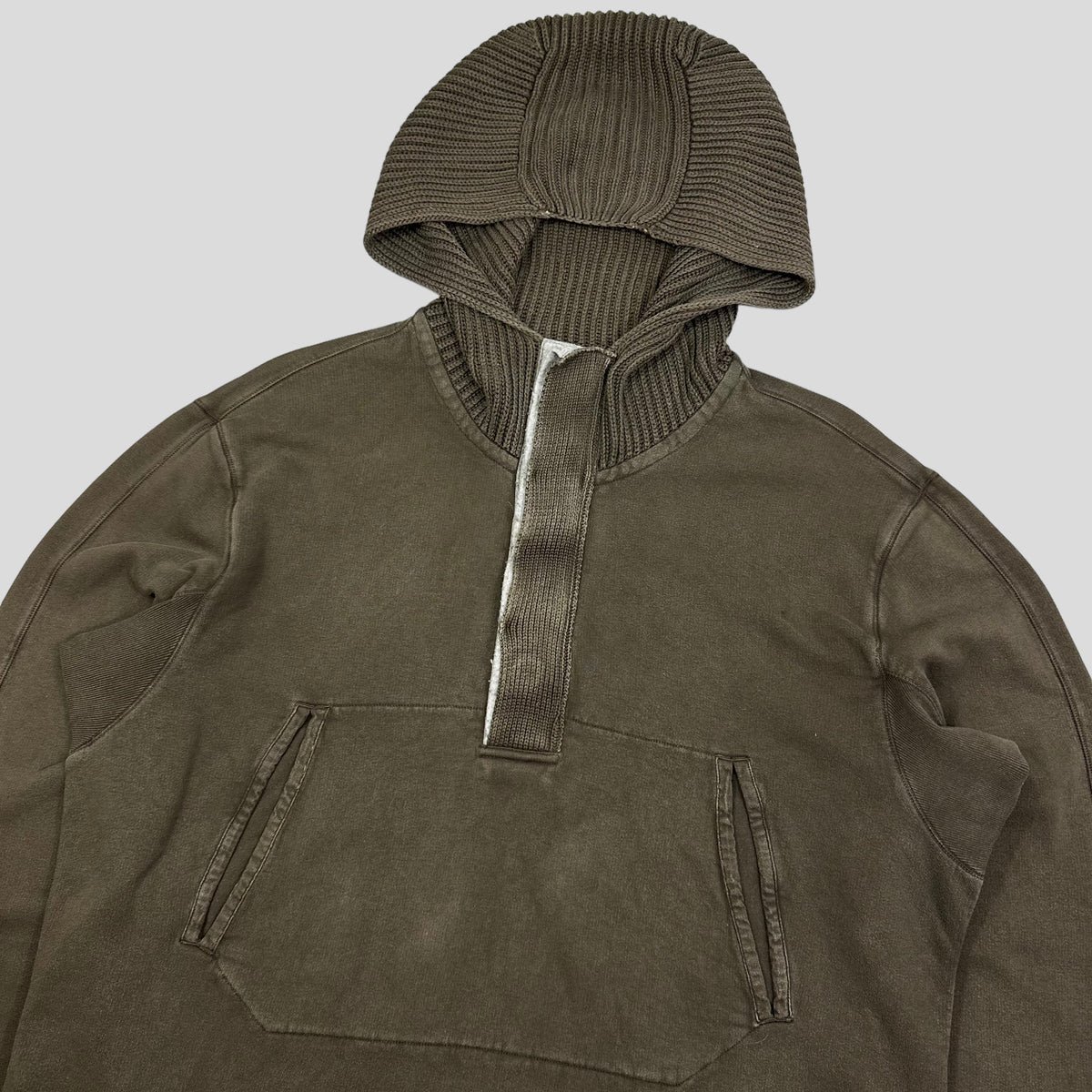 CP Company Heavy Cotton Knitted Hood Sweatshirt - XL/XXL | XXL, Khaki