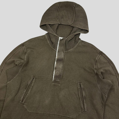 CP Company Heavy Cotton Knitted Hood Sweatshirt - XL/XXL | XXL, Khaki