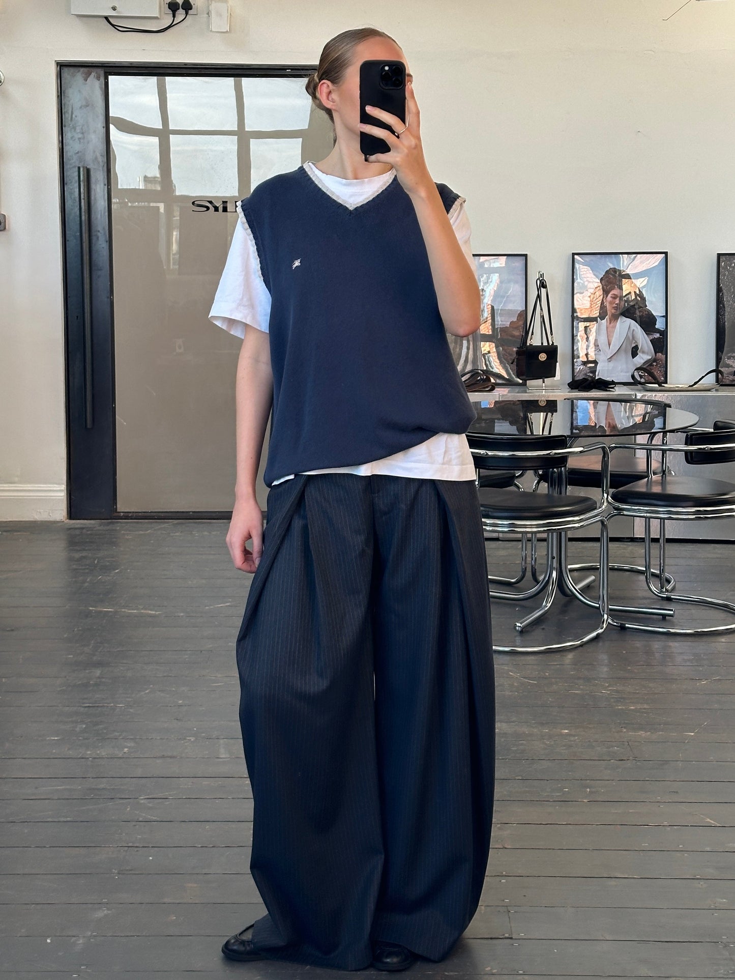 Burberry London 1990s Cotton Sleeveless Logo Knitted Jumper - XL