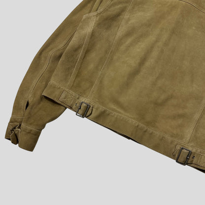 Gucci by Tom Ford 00’s Suede Leather Belted Boxy Trucker Jacket - IT52 | Default Title, Multicoloured