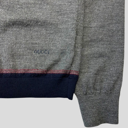 Gucci by Tom Ford 00’s Embroidered Logo Light Wool Knit - S | Default Title, Multicoloured