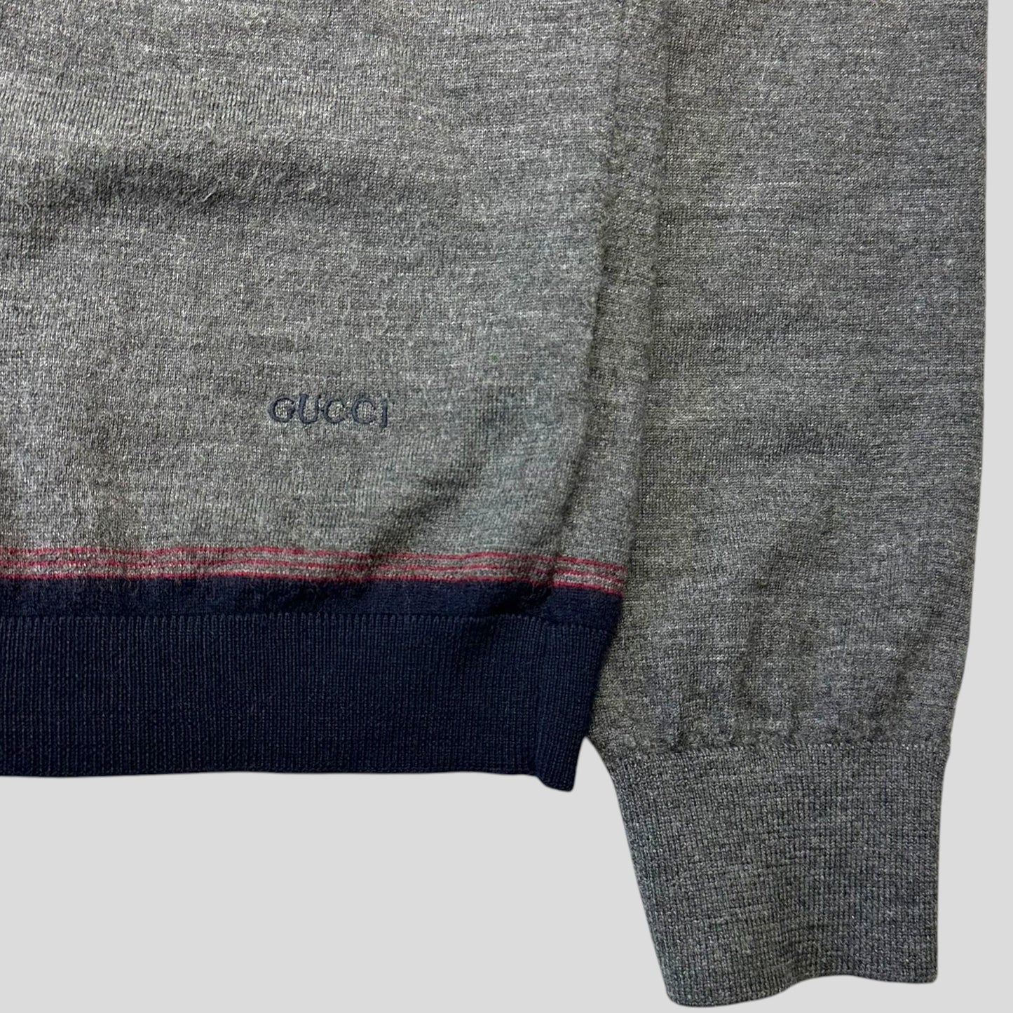 Gucci by Tom Ford 00’s Embroidered Logo Light Wool Knit - S | Default Title, Multicoloured